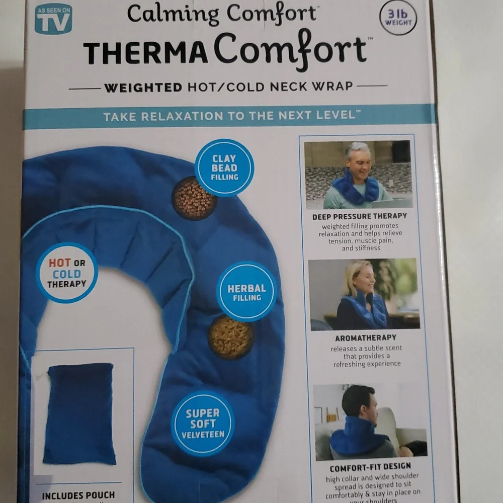 Calming Comfort Thermacomfort 3 LB Weighted Hot/Cold Aromatherapy neck‎ wrap new